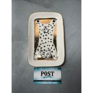 Cat Laying On Gold Trinket Tray